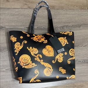 Versace Jeans Couture Black and Gold Tote